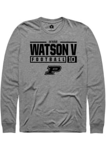 Jesse Watson V Rally Mens Graphite Purdue Boilermakers NIL Stacked Box Tee