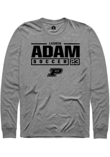 Lauren Adam Rally Mens Graphite Purdue Boilermakers NIL Stacked Box Tee