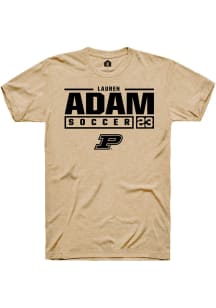 Lauren Adam Gold Purdue Boilermakers NIL Stacked Box Short Sleeve T Shirt