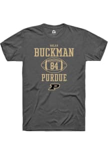 Nolan Buckman Dark Grey Purdue Boilermakers NIL Sport Icon Short Sleeve T Shirt