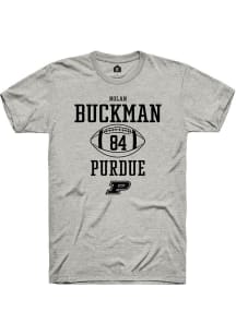 Nolan Buckman Ash Purdue Boilermakers NIL Sport Icon Short Sleeve T Shirt
