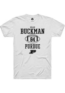 Nolan Buckman White Purdue Boilermakers NIL Sport Icon Short Sleeve T Shirt