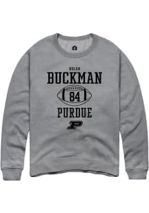 Nolan Buckman Rally Mens Graphite Purdue Boilermakers NIL Sport Icon Crew Sweatshirt
