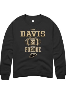 Owen Davis Rally Mens Black Purdue Boilermakers NIL Sport Icon Crew Sweatshirt