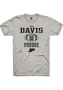Owen Davis Ash Purdue Boilermakers NIL Sport Icon Short Sleeve T Shirt