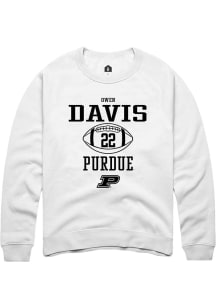 Owen Davis Rally Mens White Purdue Boilermakers NIL Sport Icon Crew Sweatshirt