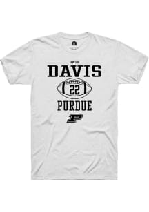 Owen Davis White Purdue Boilermakers NIL Sport Icon Short Sleeve T Shirt