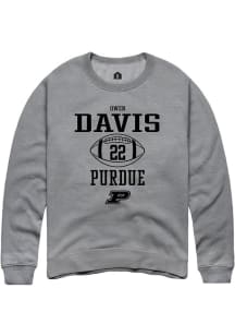 Owen Davis Rally Mens Graphite Purdue Boilermakers NIL Sport Icon Crew Sweatshirt