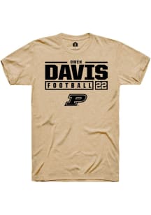 Owen Davis Gold Purdue Boilermakers NIL Stacked Box Short Sleeve T Shirt