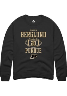 Winston Berglund Rally Mens Black Purdue Boilermakers NIL Sport Icon Crew Sweatshirt
