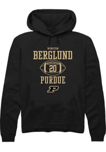 Winston Berglund Rally Mens Black Purdue Boilermakers NIL Sport Icon Hooded Sweatshirt