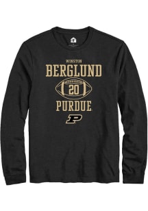 Winston Berglund Rally Mens Black Purdue Boilermakers NIL Sport Icon Tee
