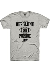 Winston Berglund Ash Purdue Boilermakers NIL Sport Icon Short Sleeve T Shirt