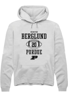 Winston Berglund Rally Mens White Purdue Boilermakers NIL Sport Icon Hooded Sweatshirt