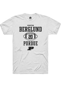 Winston Berglund White Purdue Boilermakers NIL Sport Icon Short Sleeve T Shirt