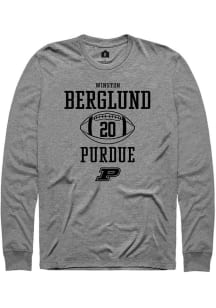 Winston Berglund Rally Mens Graphite Purdue Boilermakers NIL Sport Icon Tee