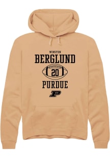 Winston Berglund Rally Mens Gold Purdue Boilermakers NIL Sport Icon Hooded Sweatshirt
