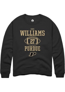 Zeke Williams  Rally Purdue Boilermakers Mens Black NIL Sport Icon Long Sleeve Crew Sweatshirt