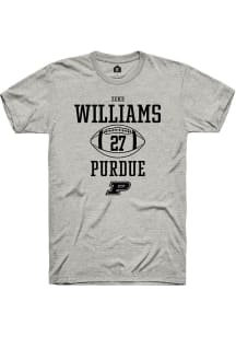 Zeke Williams Ash Purdue Boilermakers NIL Sport Icon Short Sleeve T Shirt