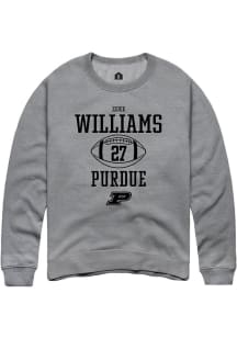 Zeke Williams  Rally Purdue Boilermakers Mens Graphite NIL Sport Icon Long Sleeve Crew Sweatshir..