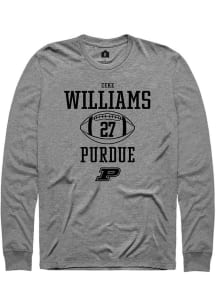 Zeke Williams Rally Mens Graphite Purdue Boilermakers NIL Sport Icon Tee