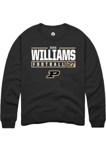 Zeke Williams  Rally Purdue Boilermakers Mens Black NIL Stacked Box Long Sleeve Crew Sweatshirt