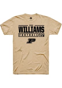 Zeke Williams Gold Purdue Boilermakers NIL Stacked Box Short Sleeve T Shirt