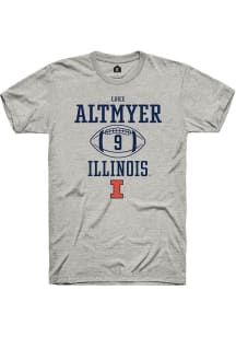 Luke Altmyer Ash Illinois Fighting Illini NIL Sport Icon Short Sleeve T Shirt