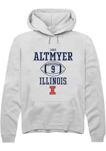 Luke Altmyer Rally Mens White Illinois Fighting Illini NIL Sport Icon Hooded Sweatshirt