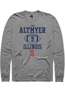 Luke Altmyer Rally Mens Graphite Illinois Fighting Illini NIL Sport Icon Tee