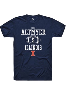 Luke Altmyer Navy Blue Illinois Fighting Illini NIL Sport Icon Short Sleeve T Shirt