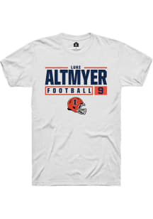 Luke Altmyer White Illinois Fighting Illini NIL Stacked Box Short Sleeve T Shirt