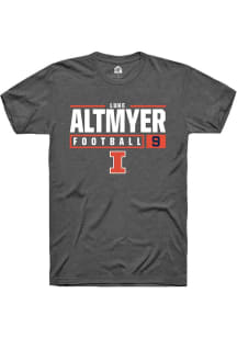 Luke Altmyer Dark Grey Illinois Fighting Illini NIL Stacked Box Short Sleeve T Shirt