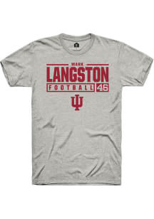 Mark Langston Ash Indiana Hoosiers NIL Stacked Box Short Sleeve T Shirt