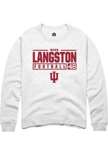 Mark Langston Rally Mens White Indiana Hoosiers NIL Stacked Box Crew Sweatshirt