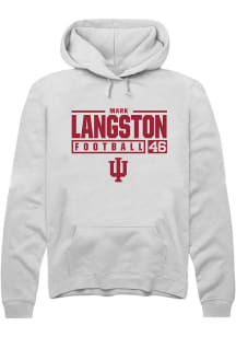 Mark Langston Rally Mens White Indiana Hoosiers NIL Stacked Box Hooded Sweatshirt