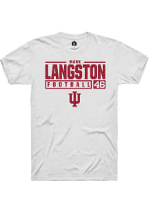 Mark Langston White Indiana Hoosiers NIL Stacked Box Short Sleeve T Shirt