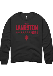 Mark Langston Rally Mens Black Indiana Hoosiers NIL Stacked Box Crew Sweatshirt