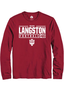 Mark Langston  Indiana Hoosiers Red Rally NIL Stacked Box Long Sleeve T Shirt