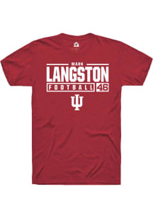 Mark Langston Red Indiana Hoosiers NIL Stacked Box Short Sleeve T Shirt