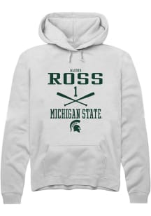 Alexis Ross  Rally Michigan State Spartans Mens White NIL Sport Icon Long Sleeve Hoodie