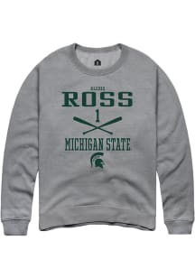 Alexis Ross  Rally Michigan State Spartans Mens Graphite NIL Sport Icon Long Sleeve Crew Sweatsh..