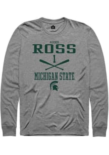 Alexis Ross  Michigan State Spartans Graphite Rally NIL Sport Icon Long Sleeve T Shirt