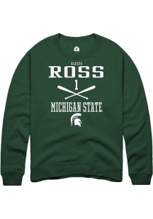Alexis Ross  Rally Michigan State Spartans Mens Green NIL Sport Icon Long Sleeve Crew Sweatshirt
