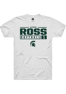Alexis Ross  Michigan State Spartans White Rally NIL Stacked Box Short Sleeve T Shirt