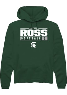 Alexis Ross  Rally Michigan State Spartans Mens Green NIL Stacked Box Long Sleeve Hoodie