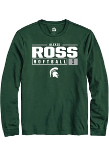 Alexis Ross  Michigan State Spartans Green Rally NIL Stacked Box Long Sleeve T Shirt