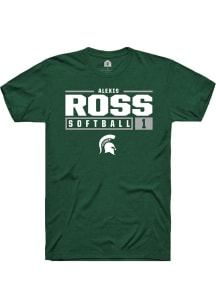 Alexis Ross  Michigan State Spartans Green Rally NIL Stacked Box Short Sleeve T Shirt