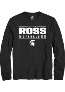 Alexis Ross  Michigan State Spartans Black Rally NIL Stacked Box Long Sleeve T Shirt