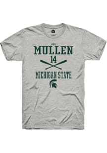 Ava Mullen  Michigan State Spartans Ash Rally NIL Sport Icon Short Sleeve T Shirt